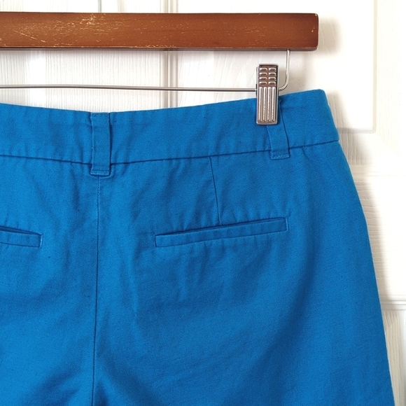 J. Crew Lightweight Linen & Cotton Blend Mid Rise Scalloped Hem Shorts Blue 2 - Picture 10 of 10